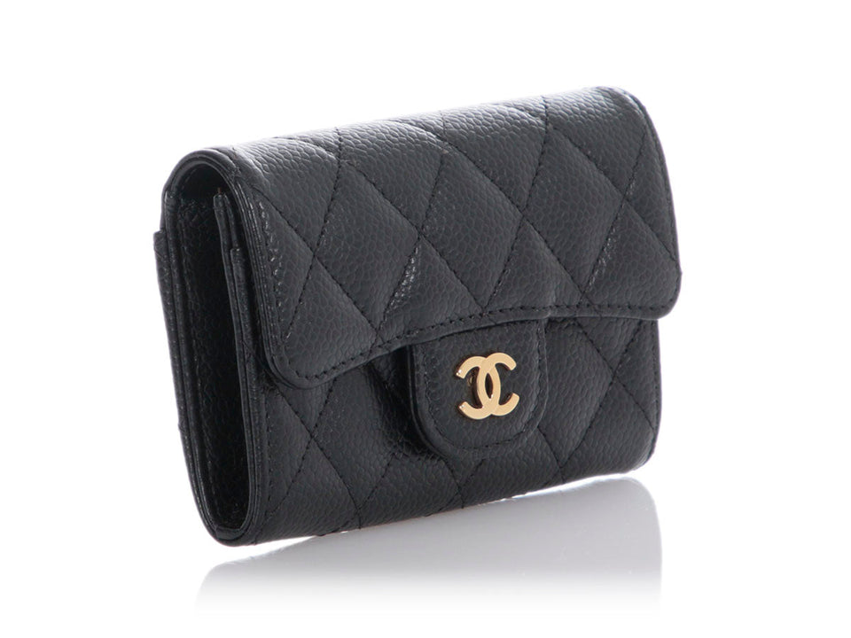 Chanel Black Quilted Caviar Flap  Case