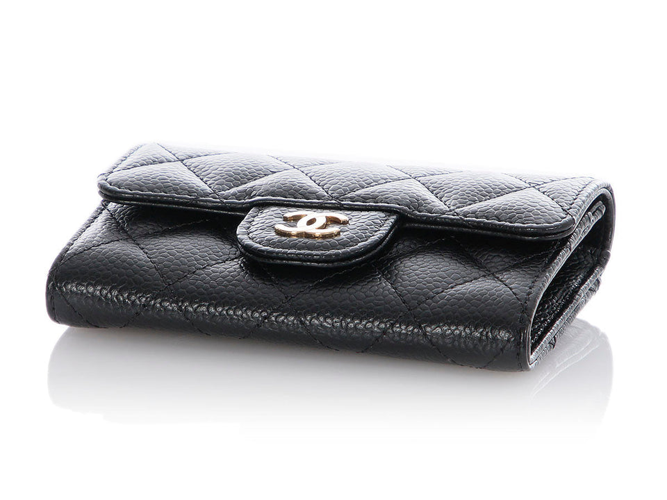 Chanel Black Quilted Caviar Flap  Case