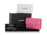 Chanel Pink Quilted Caviar Flap  Case