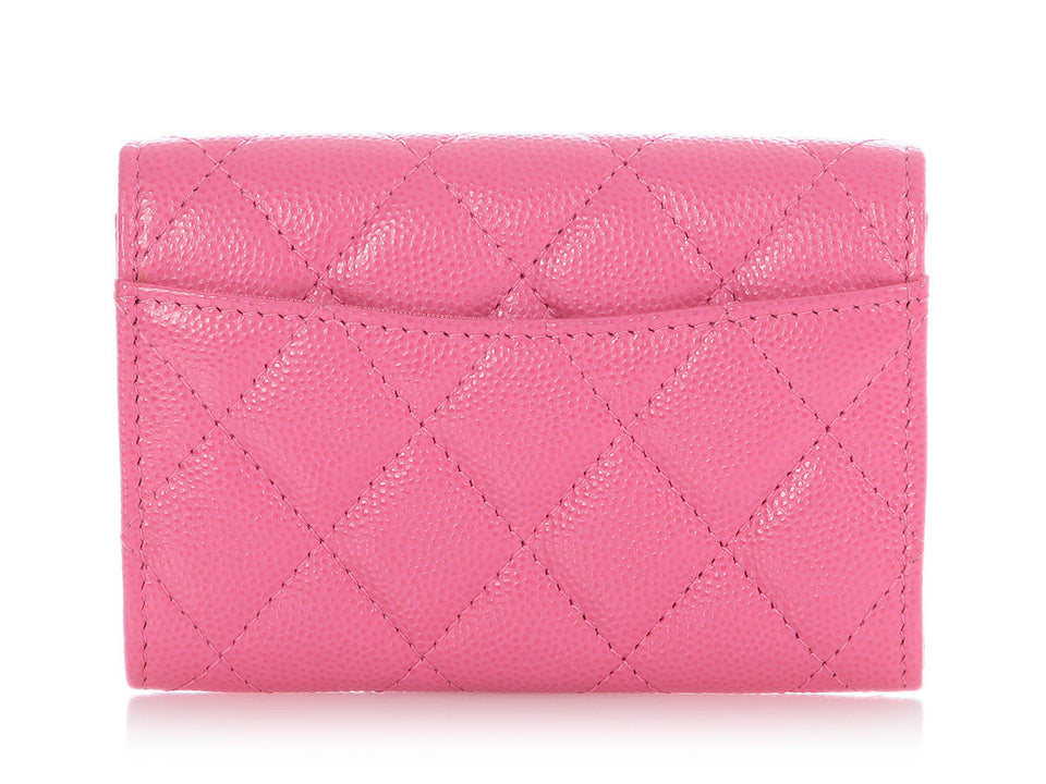 Chanel Pink Quilted Caviar Flap  Case