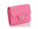Chanel Pink Quilted Caviar Flap  Case