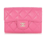 Chanel Pink Quilted Caviar Flap  Case