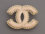 Chanel Medium Light Pink Enamel CC Brooch