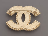 Chanel Medium Light Pink Enamel CC Brooch