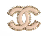 Chanel Medium Light Pink Enamel CC Brooch