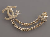 Chanel Crystal CC Star Double Chain Brooch