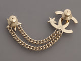 Chanel Crystal CC Star Double Chain Brooch