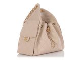 Chanel Small Beige Quilted Calfskin 25 Bag
