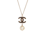 Chanel Pearl CC Logo Drop Necklace