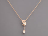 Chanel Small 18K Beige Gold Diamond N°5 Necklace