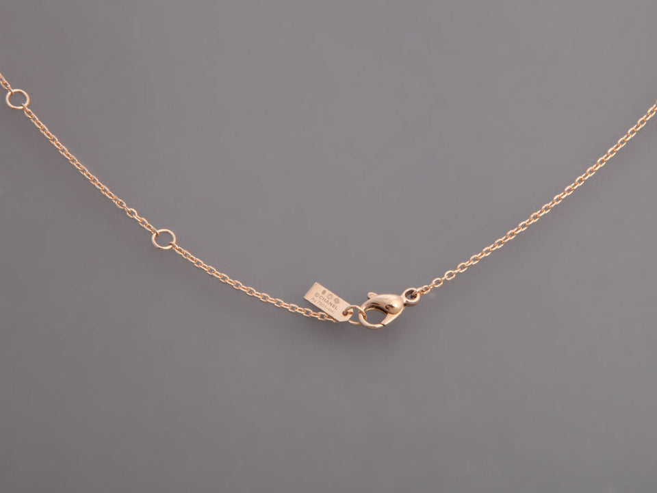 Chanel Small 18K Beige Gold Diamond N°5 Necklace