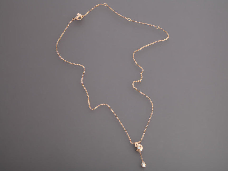Chanel Small 18K Beige Gold Diamond N°5 Necklace
