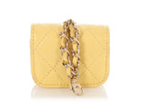 Chanel Yellow Quilted Caviar Candy CC AirPods Case