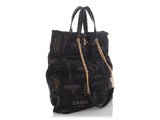 Chanel Black Quilted Denim Mood Tote