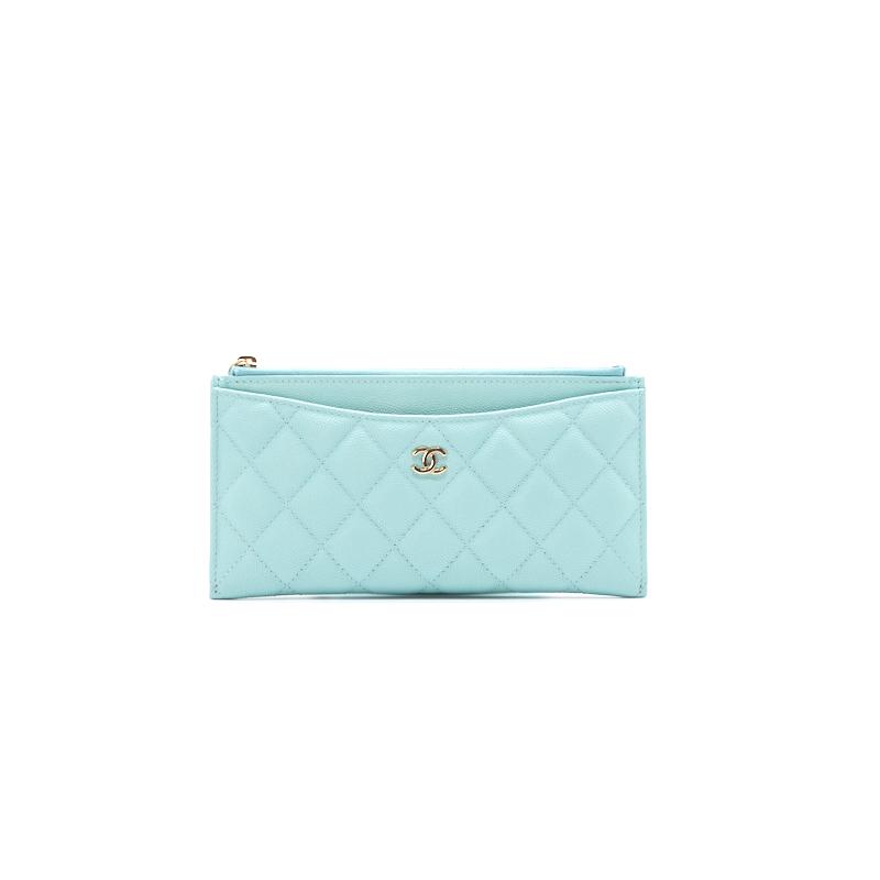 Chanel 19C Caviar Phone &  holder Tiffany Blue