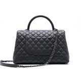 Chanel Black Large Cocohandle Bag with Lizard Handle