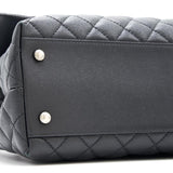 Chanel Black Large Cocohandle Bag with Lizard Handle