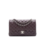 Chanel Medium cavier Classical double flap burgundy with