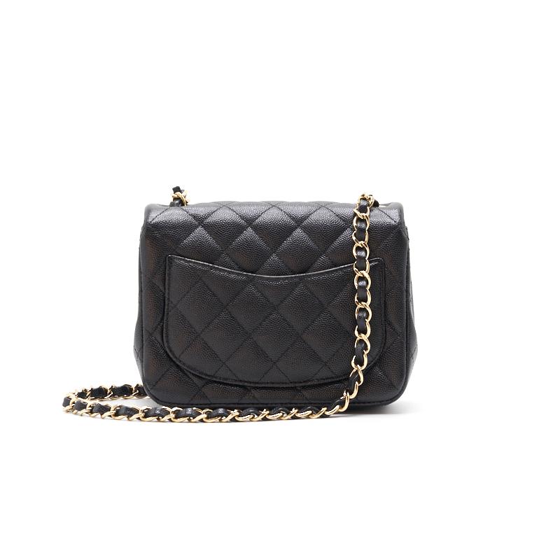 Chanel Mini Square Black  Cavier