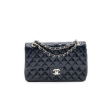 Chanel Classic Medium Double Flap Patent Leather Dark Navy with