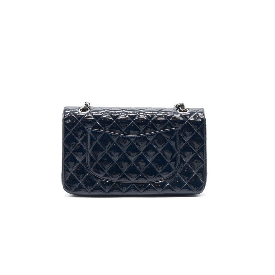 Chanel Classic Medium Double Flap Patent Leather Dark Navy with