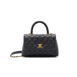 Chanel Caviar Quilted Mini Coco Handle Flap Black with