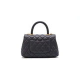 Chanel Caviar Quilted Mini Coco Handle Flap Black with