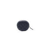 Chanel Caviar Round Coin Purse Dark Navy with L