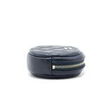 Chanel Caviar Round Coin Purse Dark Navy with L