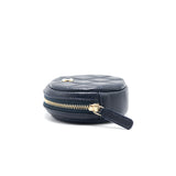 Chanel Caviar Round Coin Purse Dark Navy with L
