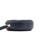 Chanel Caviar Round Coin Purse Dark Navy with L