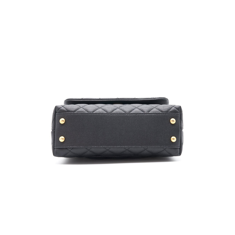 Chanel Caviar Quilted Mini Coco Handle Flap Black with
