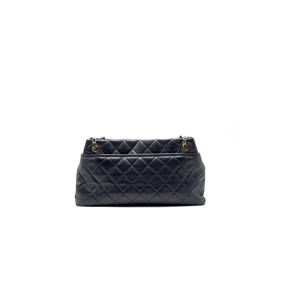 Chanel Large Black Quilted Leather CC Timeless Tote