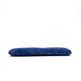 Chanel Navy Velvet Classic Quilted Medium O Case Clutch Purse Bag