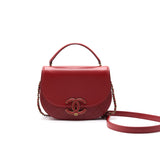 Chanel Shiny Calfskin Goatskin Quilted Small Coco Curve Messenger Flap
