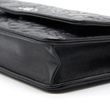 Chanel Black Embossed Camellia  Lambskin Leather Small Shoulder Bag