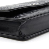 Chanel Black Embossed Camellia  Lambskin Leather Small Shoulder Bag