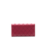 Chanel Red Quilted Leather CC Long Wallet