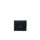 Chanel Black Chevron Lambskin Wallet