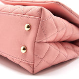 Chanel Caviar Quilted Mini Coco Handle Flap Pink
