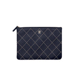 Chanel Calfskin with Metal Bead Pouch