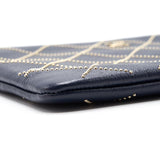 Chanel Calfskin with Metal Bead Pouch
