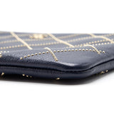 Chanel Calfskin with Metal Bead Pouch