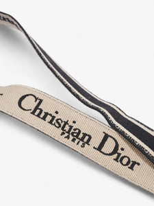 Christian Dior Adjustable Shoulder Strap with Ring Black Oblique Cotton
