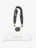 Christian Dior Adjustable Shoulder Strap with Ring Black Oblique Cotton