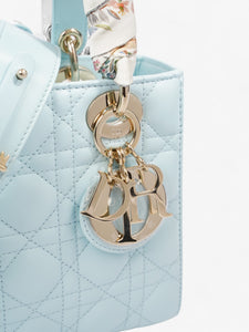 Christian Dior Lady Dior Pale Blue Lambskin Leather Small