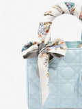 Christian Dior Lady Dior Pale Blue Lambskin Leather Small