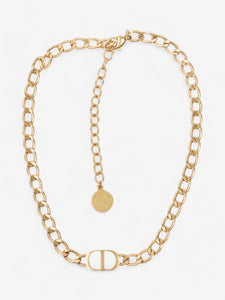Christian Dior CD Chain Choker Gold Base Metal