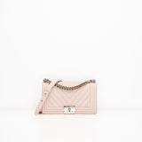 Chanel Le Boy Medium Pink Grained Calfskin GHW
