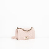 Chanel Le Boy Medium Pink Grained Calfskin GHW